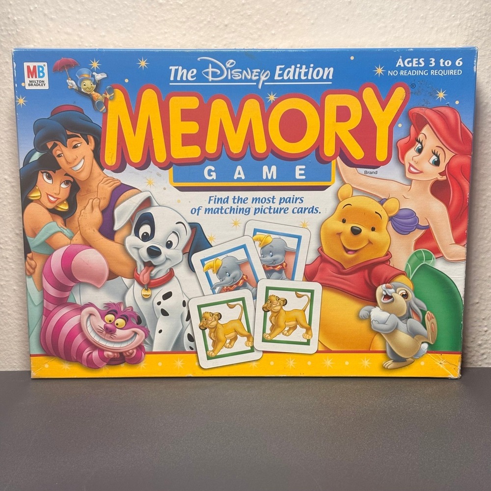 Milton Bradley Disney Edition Memory Game 2002 Vintage Matching Game 41020